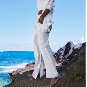 Athleta retreat linen wide leg pant
